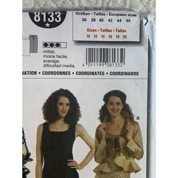 Burda Misses Dress Skirt Jacket Sewing Pattern sz 10-20 8133 - uncut - Picture 3 of 9